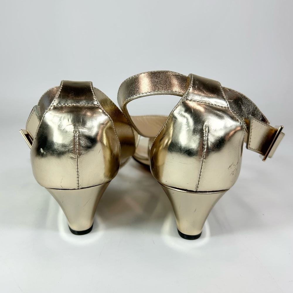 Jimmy Choo Gold Leather Sandals - Picture 3 of 5